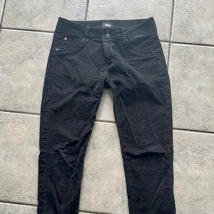 Black Corduroy Hudson Skinny Pants, Size 28